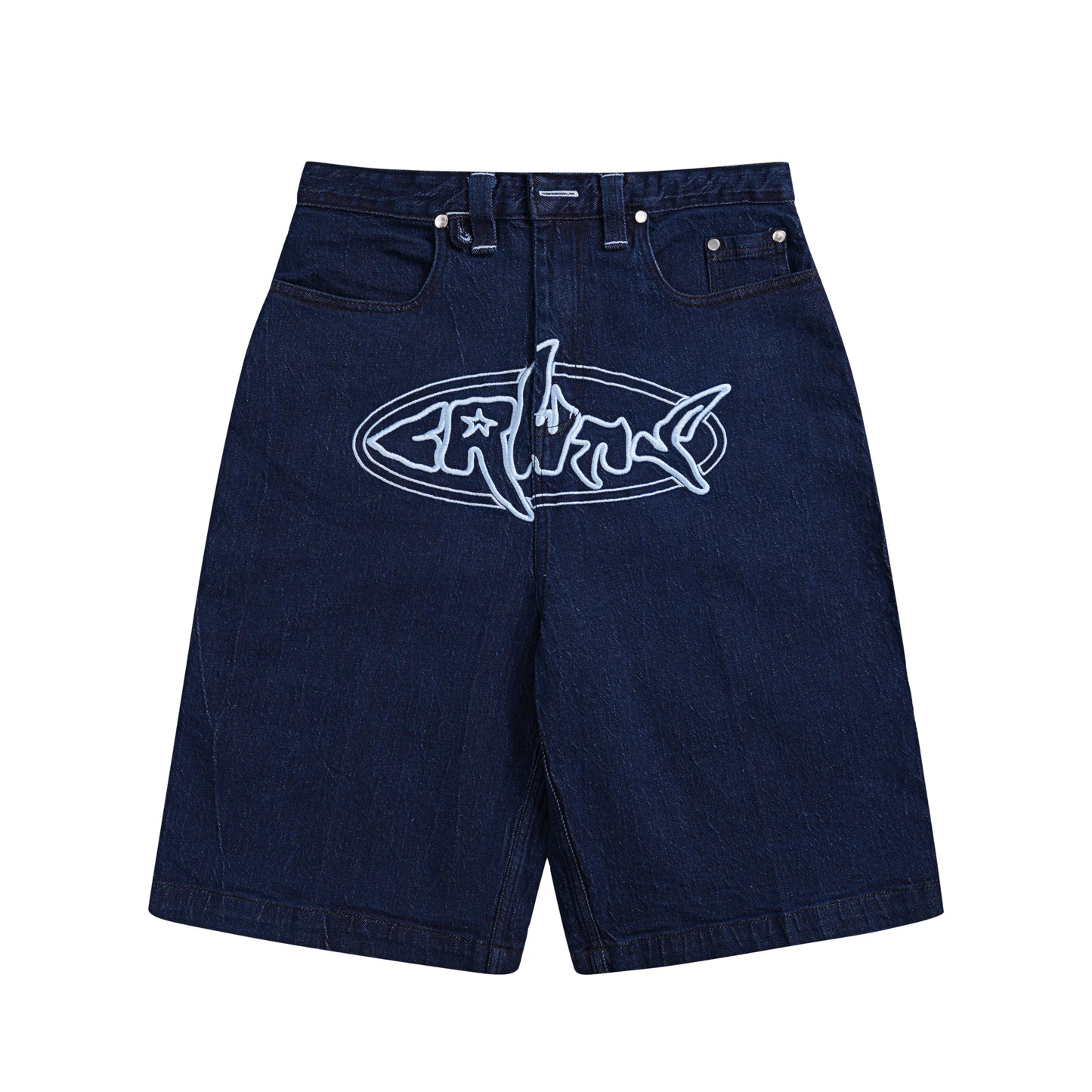 Embroidery Denim Jorts
