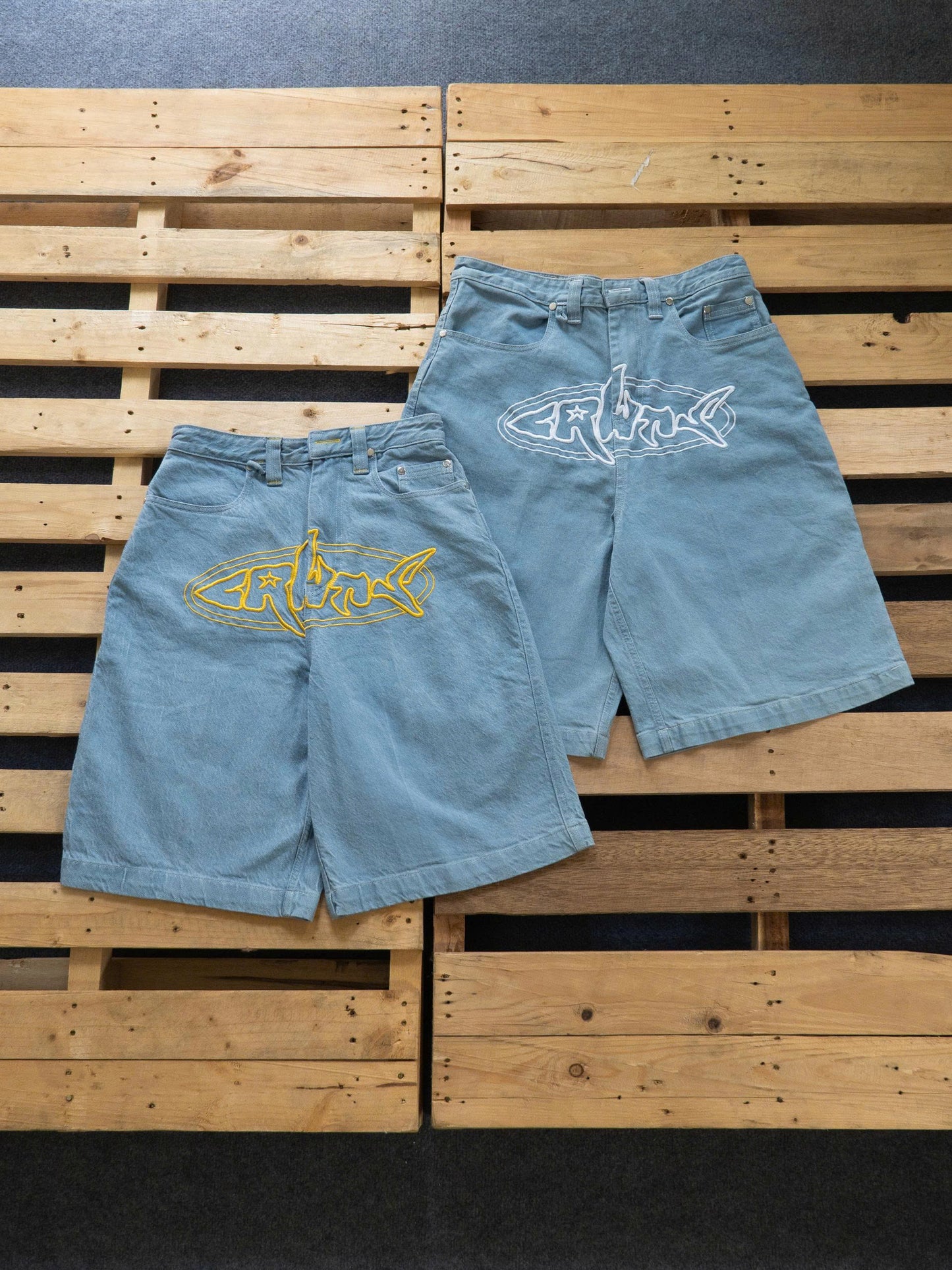 Embroidery Denim Jorts