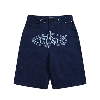 Embroidery Denim Jorts