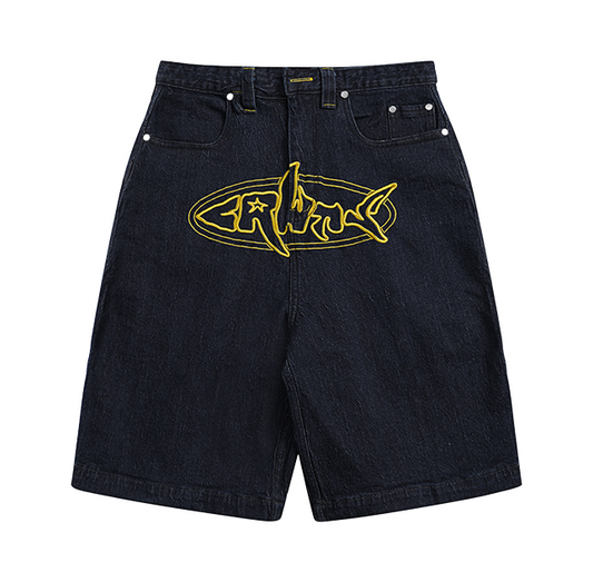 Embroidery Denim Jorts